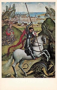 "Saint George and the Dragon" van der Weyden National Gallery of Art Vintage PC - Picture 1 of 2