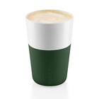 Eva Solo 2 Caf-Latte-Becher - emerald green - 360 ml - Porzellan/Silikon - NEU