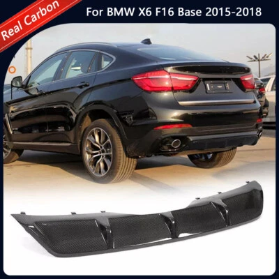 Alerón labial difusor parachoques trasero fibra de carbono real para BMW X6 F16 2015-2018 Foto 1 de 4