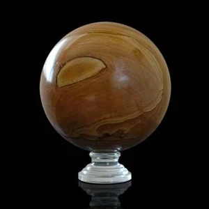 Autumnal Jasper Semi-Precious Hard Stone Sphere D.12Cm + Base - Picture 1 of 2