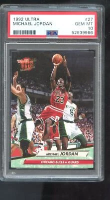 1992-93 Fleer Ultra #27 Michael Jordan PSA 10 Graded Basketball Card Bulls GEM - Image 1 of 2