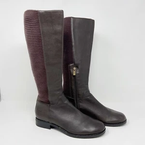 Botas de equitación altas Aetrex para mujer de cuero textil elásticas cremallera lateral marrón 5,5 A/B - Imagen 1 de 9