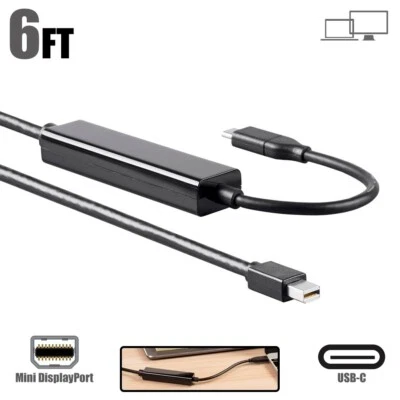 6FT USB-C 3.1 Type-C to Mini DisplayPort Active Cable 4K@60Hz MacBook Monitor - Image 1 of 4