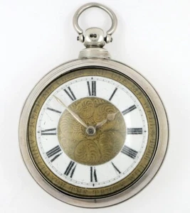 Antique Pocket Watch - Silver pair cases, verge, motto dial, Rye, 1868 - Picture 1 of 10