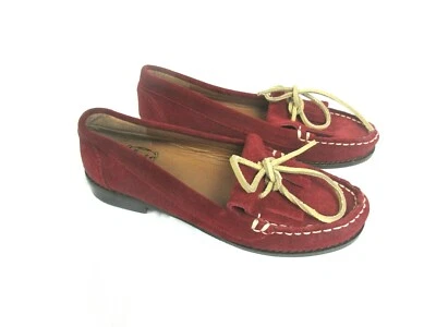 Mocasines Lucky Brand para mujer talla 7 rojo gamuza cuero Foto 1 de 4