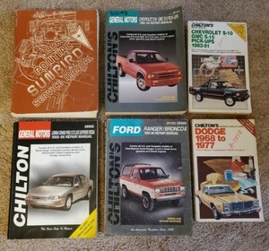 VTG Chilton Repair Manual 6 Book Lot Ford Bronco Dodge Chevrolet Pick Up Sunbird - Picture 1 of 8