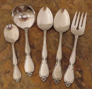 Oneida Chatelaine Juego 5 Piezas para Servir Cuchara Comunidad Cubiertos Inoxidable Lote T - Imagen 1 de 5