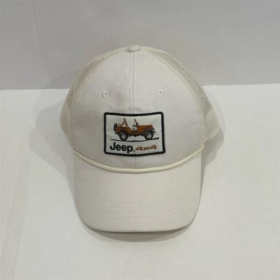 Gorra de camionero Jeep unisex blanca malla ajustable trasera Foto 1 de 4