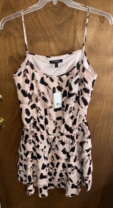 Women’s sundress BANANA REPUBLIC pink w/ black elastic waist adj straps L/P a655 - Picture 1 of 10