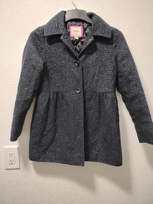 Girls Target Cherokee Coat Collared Sparkles Glitter Bling Navy Blue Jacket L - Image 1 of 4