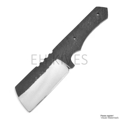6''  Handmade Carbon Steel Hunting Knifemaking Supply Cleaver Blank Blade Knife - Image 1 of 4