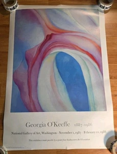 Vintage Georgia O'Keeffe Music-Pink and Blue II Exhibition Poster 1987 - Picture 1 of 9