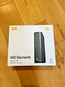 WD Elements 16TB Desktop Hard Drive - Black - Afbeelding 1 van 3