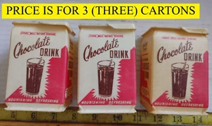 (3) VINTAGE CHOCOLATE DRINK CARTONS 1/2 PINT AMERICAN CAN CO. CANCO - Picture 1 of 7