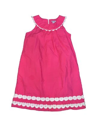 HARTSTRINGS Hot PINK WITH WHITE FLORAL TRIM SLEEVELESS DRESS SIZE 8 - Image 1 of 4