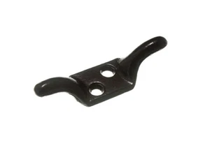 20 X Cleat Hook Black For Rope Washing Line Cord 75mm Black Metal | Onestopdiy N - Picture 1 of 1