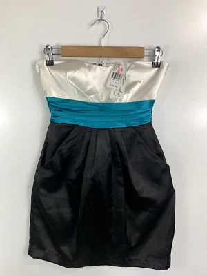 Speechless Junior's платье размер 3 официальный атласный мини без бретелек карманы со складками новый с Ярлыками - Изображение 1 из 4