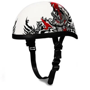Casco de motocicleta Daytona Helmets 6002RR clásico novedad sin punto Rockin' Reaper - Imagen 1 de 6