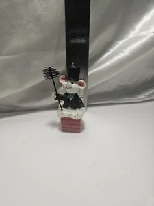 Hallmark  Keepsake Christmas Ornament Wee Mouse Chimney Sweep Vintage 1987 - Picture 1 of 3