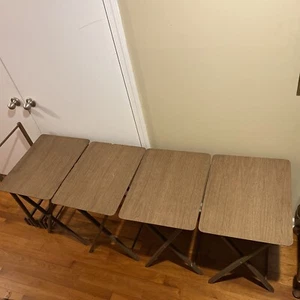 Vintage ARTEX  Buttlerette Folding TV Tray Snack Serving Tables w/ Stand - Picture 1 of 12