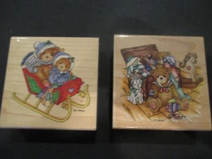 Reduced--Stampendous Bear Stamps--Christopher's Friends & Cozy Sleigh Ride--New - Picture 1 of 2