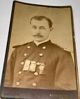 Rare Antique American National Guard Military Officer & Medals Nj Cabinet Photo!
