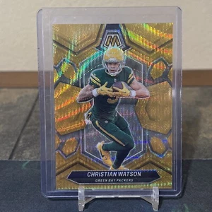 2024 PANINI MOSAIC FOOTBALL GOLD WAVE CHRISTIAN WATSON /17 #80 - Picture 1 of 2