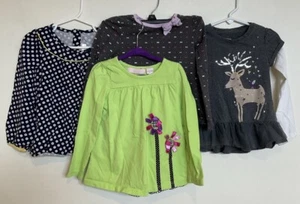 Lot Of 4 Girls Long Sleeve Shirts Size 4t tough skins, Gymboree,Kids Headquarter - Picture 1 of 14