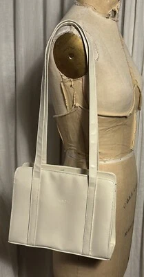 Vintage Fabulous White Faux Patent Mid Size Shoulder Bag NWD - Image 1 of 4