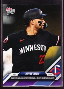 Royce Lewis Twins Fastest 10 HR 16 Games vs A's 2024 Topps Now #326 Purple 08/25 - Picture 1 of 2