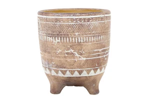 Maine and Crawford 25cm Baker Cement Pot w/Legs Home/Garden Decor Terracotta - Picture 1 of 1