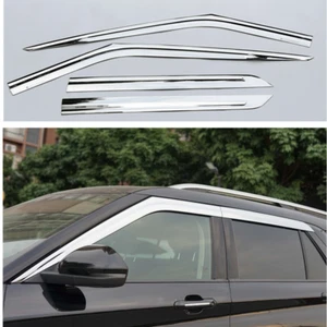 Chrome Window Vent Visor Sun Rain Deflector Wind Guard For Ford Explorer 2020-22 - Picture 1 of 7