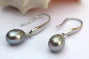 YR2 pendientes de joyería de agua dulce real pendientes pendientes de plata 925 - Imagen 1 de 1
