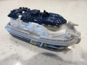 Matchbox MBX Bay Brigade Police Boat 2015 coche de juguete fundido a presión azul y blanco - Imagen 1 de 6