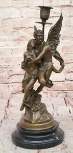 Figura de bronce griega firmada Jean Debut Eros y psique - Imagen 1 de 10