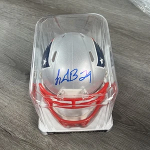 Mini casco de fútbol americano firmado por LeGarrette Blount de los Patriots SP imágenes holograma - Imagen 1 de 6