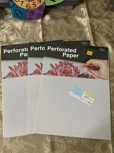 Lot of 3 Pkgs Perforated Paper 9” X 12” Cross Stitch 2 Sheets Ea Soft White - Picture 1 of 6