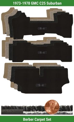 Juego de alfombrillas bereber personalizadas para '73-78 GMC C25 Suburban con logotipo (3 piezas) #MUL Foto 1 de 4