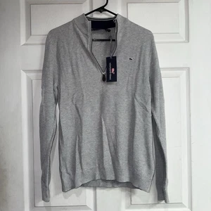 Vineyard Vines Kids XL Gray 1/4 Zip Pullover Sweater NWT Whale Logo Youth Boys - Picture 1 of 4