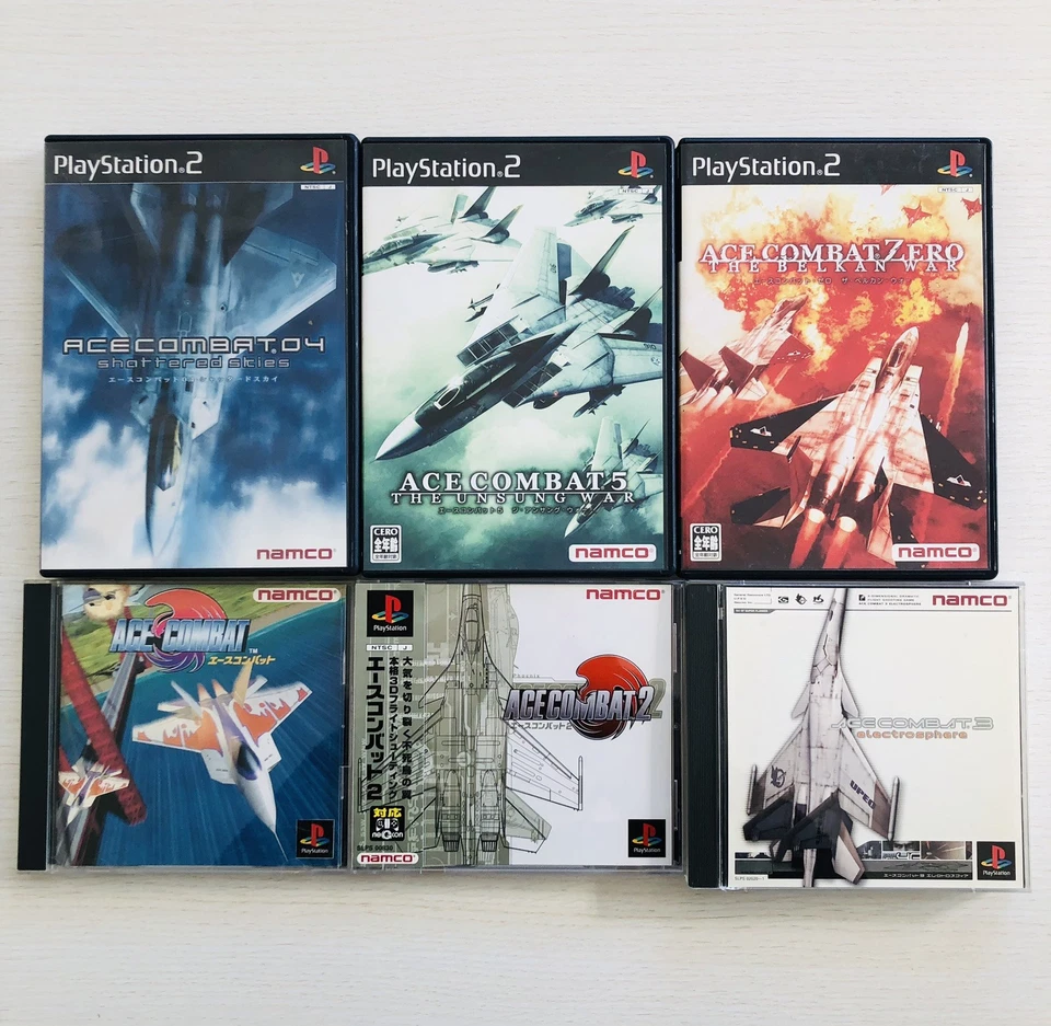 Ace Combat 1 2 3 4 5 ZERO set of 6 Shooter Game Namco PlayStation 1 2 Japan - Image 1 of 4