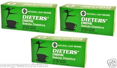 3 Boxes of Natural Leaf Brand Dieters' Tea 1.5 OZ. (18 Teabags)