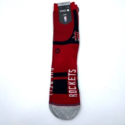 Stance Houston Rockets Shortcuts 2 Cotton Blend Casual Crew Socks Size Large - Изображение 1 из 4