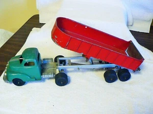 VTG HUBLEY KIDDIE TOY SEMI DUMP TRUCK No 508 ALL WORKING PARTS 1950's ~ GREAT - Picture 1 of 12
