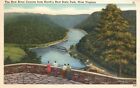 Postkarte WV Neu River Canyon von Falkennest State Park Leinen Vintage PC f8603