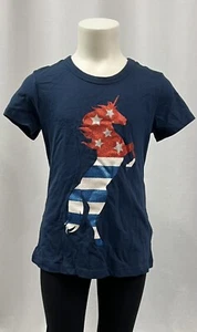 Way To Celebrate Patriotic Red White Blue Glitter Unicorn Girls Size M (7-8) - Picture 1 of 3
