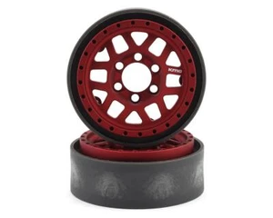 Vanquish Products KMC XD229 Machete V2 1.9" Beadlock Crawler Wheels (Red) (2) - Picture 1 of 4