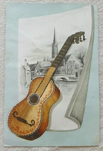 Antique Victorian Trade Card Woolson Spice Co Lion Coffee Guitar Toledo, Ohio - Picture 1 of 4