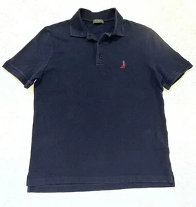 Berluti Paris Polo Shirt Men’s R46 Navy Blue Made Italy Casual Embroidered Note - Picture 1 of 10