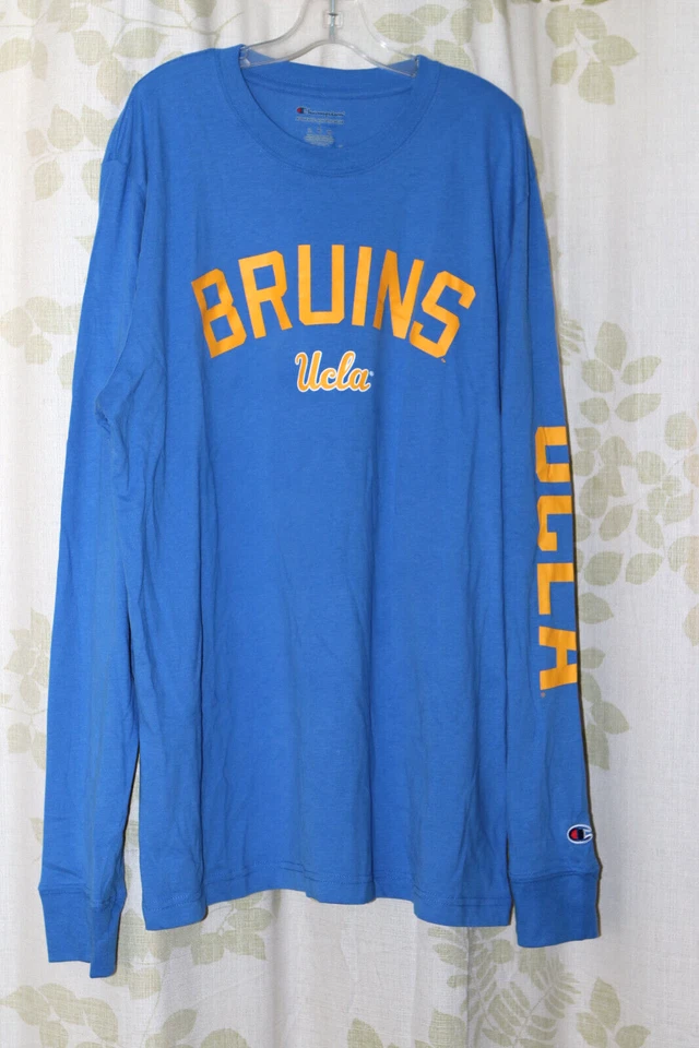 Official Champion UCLA Bruins NCAA Men’s 100 Cotton L/S T-Shirt Blue Large