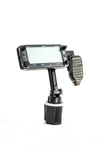 Adjustable Height Cup Holder Mount With Mic Hanger For Icom ID-5100 IC-2730 - Picture 1 of 3